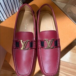 Louis Vuitton Red Leather Loafers - Men’s